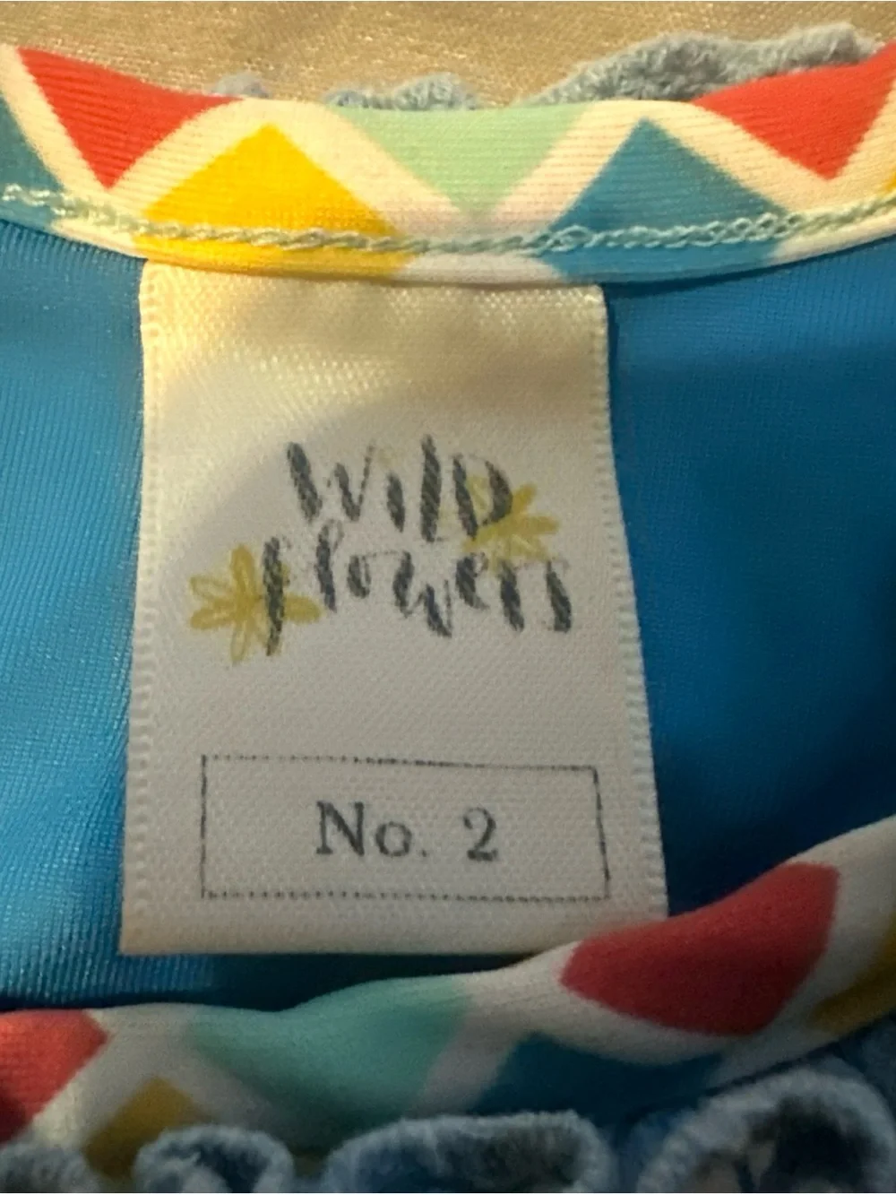 Wild Flowers Baby Girl Rainbow Cloud Swimsuit with Ruffles Size 2